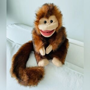 Folkmanis Monkey Puppet MOVING MOUTH Long Tail NEW